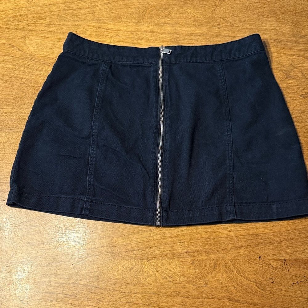 H&M Divided Black Denim Pencil Skirt with Zipper